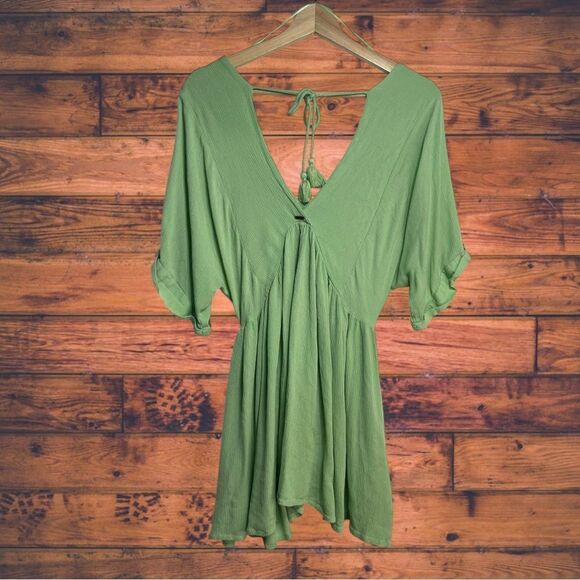 5 for $25🔥O'Neill Green V-Neck Mini Dress Medium - Picture 2 of 8